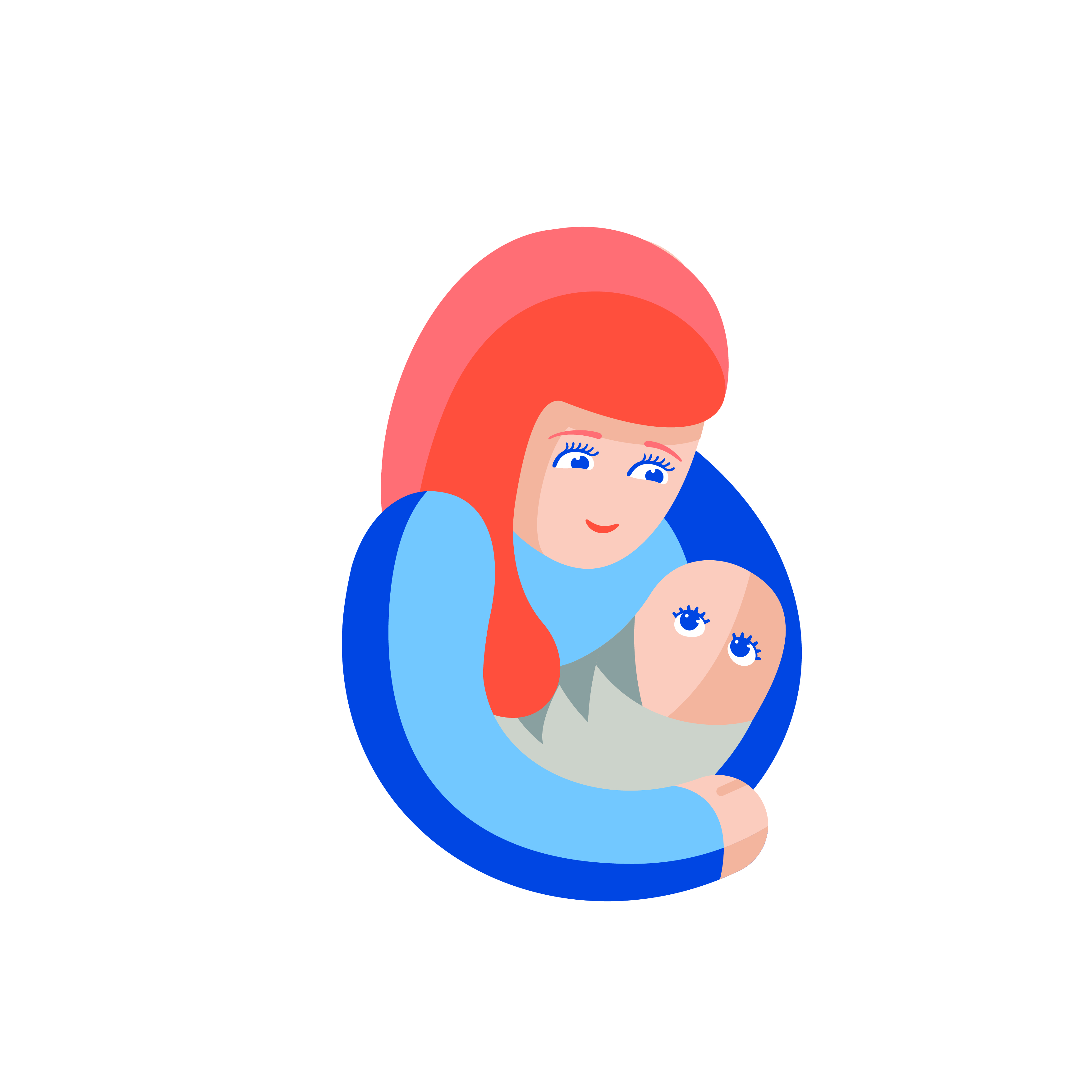 Illustrasjon av mor og barn