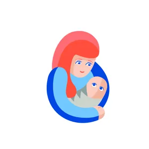 Illustrasjon av mor og barn