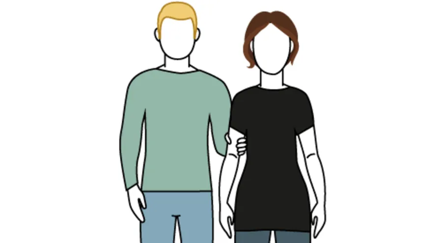 En svart kjole med gul lue