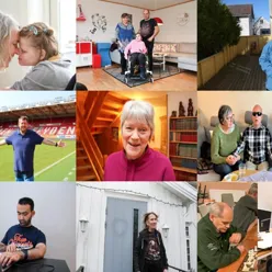 En collage av ni bilder av mennesker.