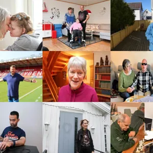 En collage av ni bilder av mennesker.